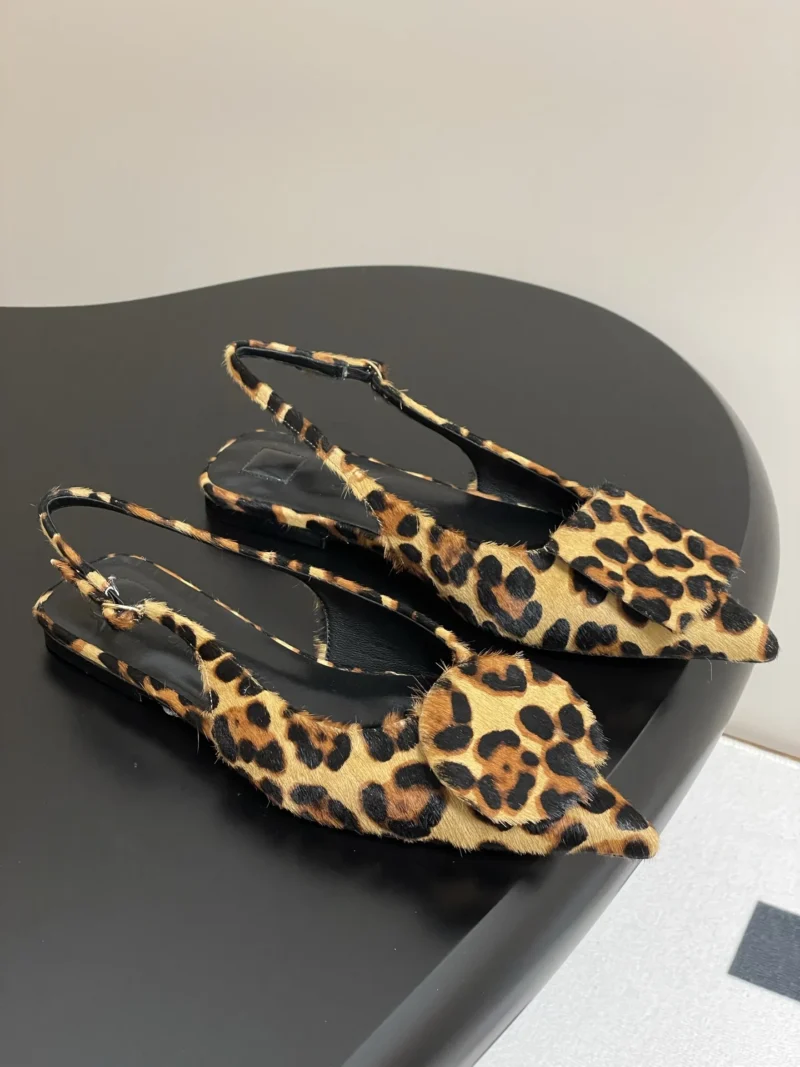 Premium Leather Slingback Ballet Flats with Comfortable Sheepskin Insole for Casual Wear - Image 2