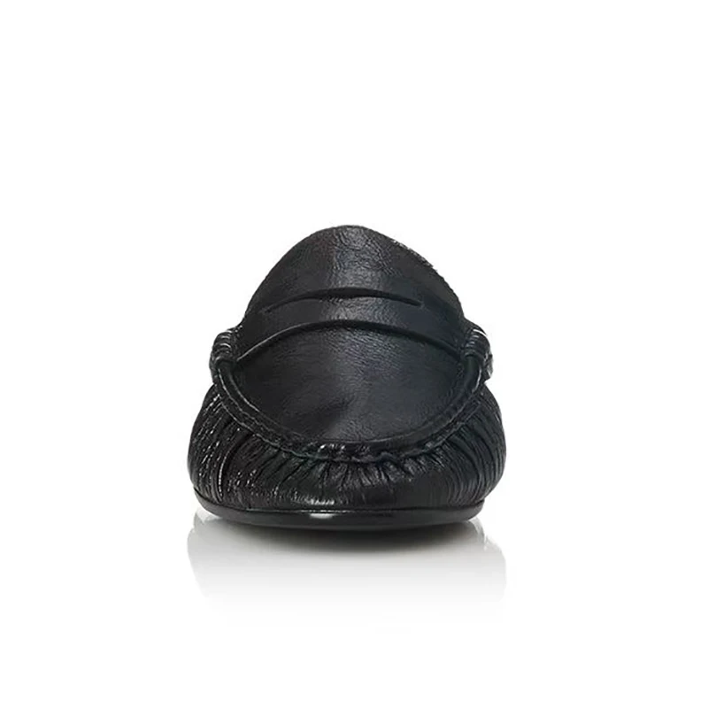 Black leather mule loafers perfect for casual everyday outfits with jeans or skirts