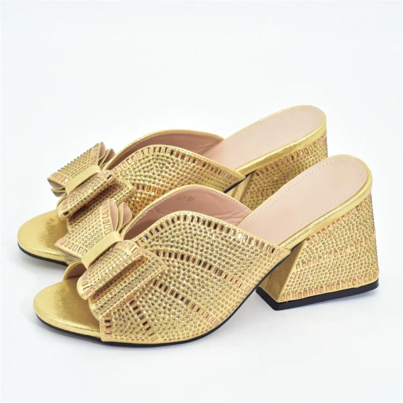 Rhinestone Platform Peep Toe Pumps with Chunky Heel for Wedding & Special Occasions - Image 2