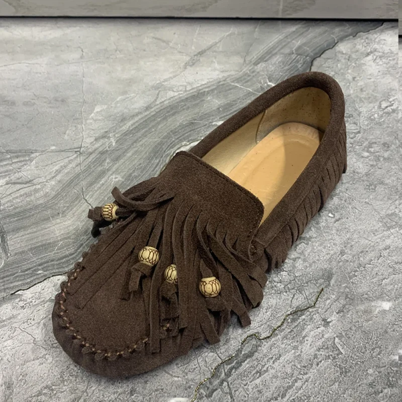 Classic Patent Leather Tassel Loafers for Women with Slip-Resistant Soles - Image 5