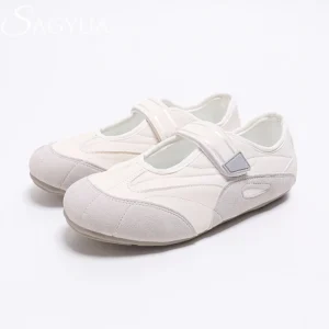 Comfort Mary Jane Flats for Women with Round Toe and Hook & Loop Closure