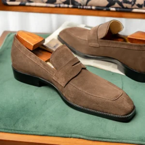 Premium Genuine Leather Penny Loafers for Men with Comfortable Slip-On Design