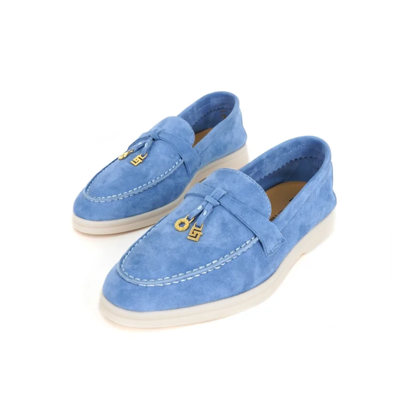 Premium Suede Slip-On Mule Loafers with Metal Pendant for All-Day Comfort - Image 20