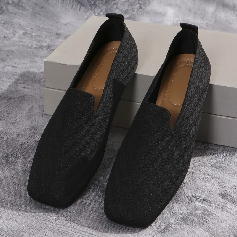 Square Toe Mesh Loafers for Women with Soft Rubber Sole for Office Comfort - Image 8