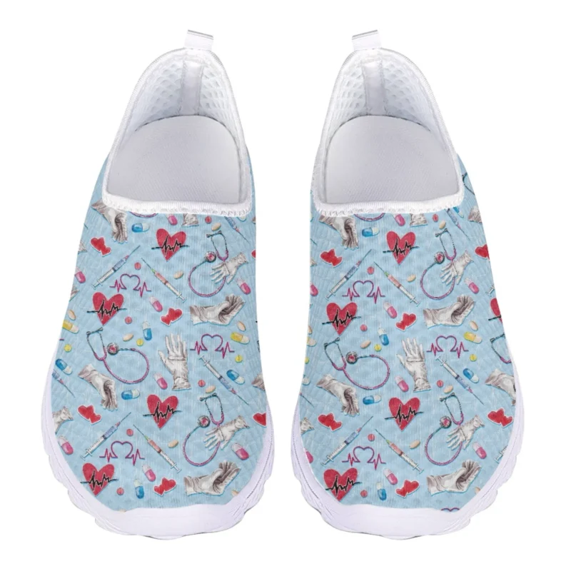 Breathable Mesh Heart Print Penny Loafers for Women with EVA Comfort Insole - Image 7