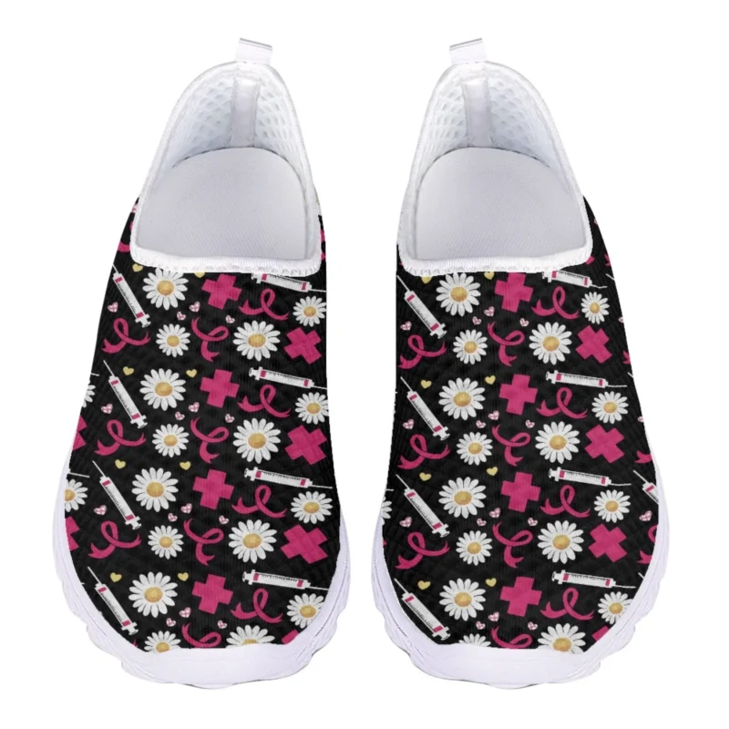 Breathable Mesh Daisy Print Penny Loafers for Women with Cushioned EVA Sole - Image 7