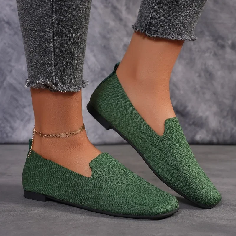 Minimalist square toe loafers with clean lines and architectural design