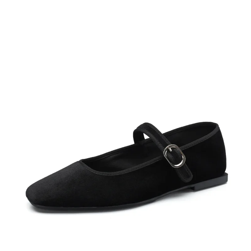 Velvet Leopard Print Mary Jane Ballet Flats with Comfortable Round Toe for Women - Image 9