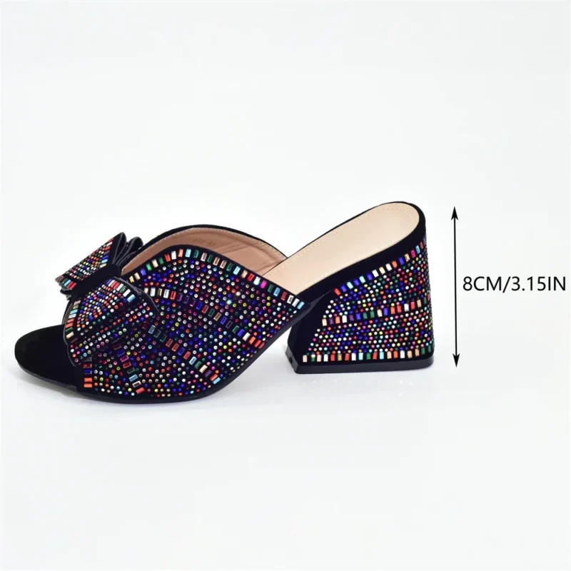 Rhinestone Platform Peep Toe Pumps with Chunky Heel for Wedding & Special Occasions - Image 6