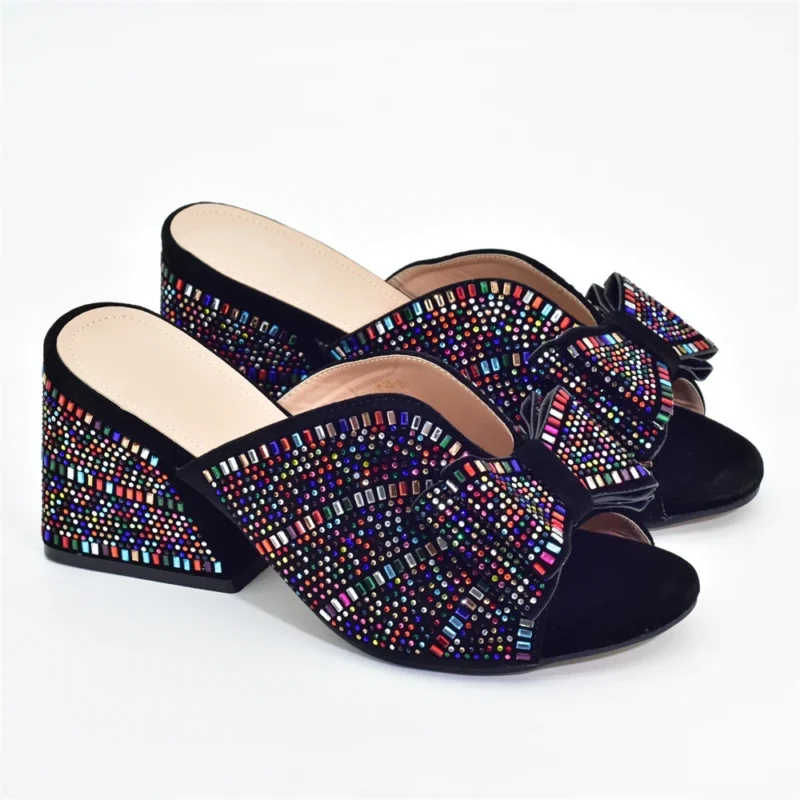 Rhinestone Platform Peep Toe Pumps with Chunky Heel for Wedding & Special Occasions - Image 9