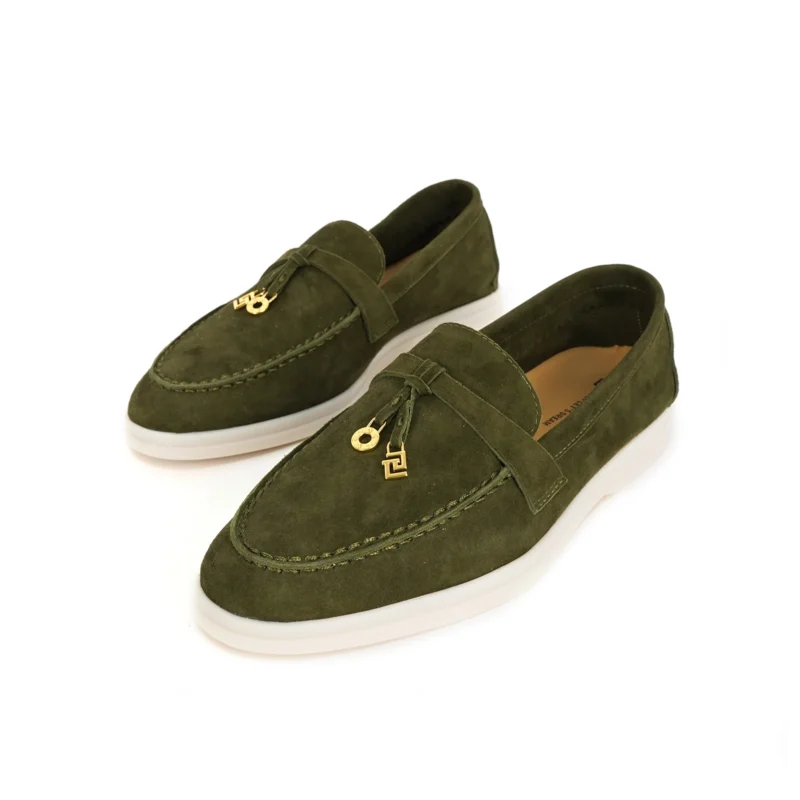 Premium Suede Slip-On Mule Loafers with Metal Pendant for All-Day Comfort - Image 12