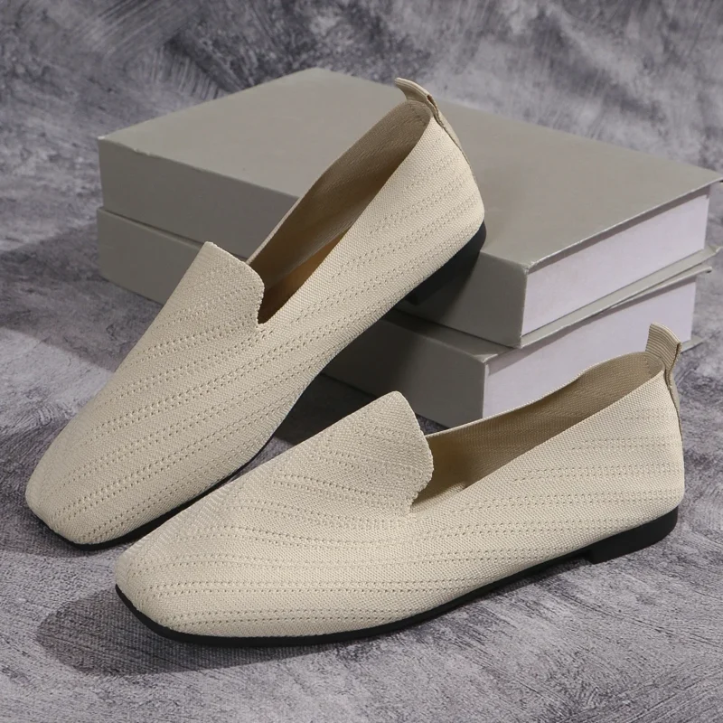 Square Toe Mesh Loafers for Women with Soft Rubber Sole for Office Comfort - Image 7