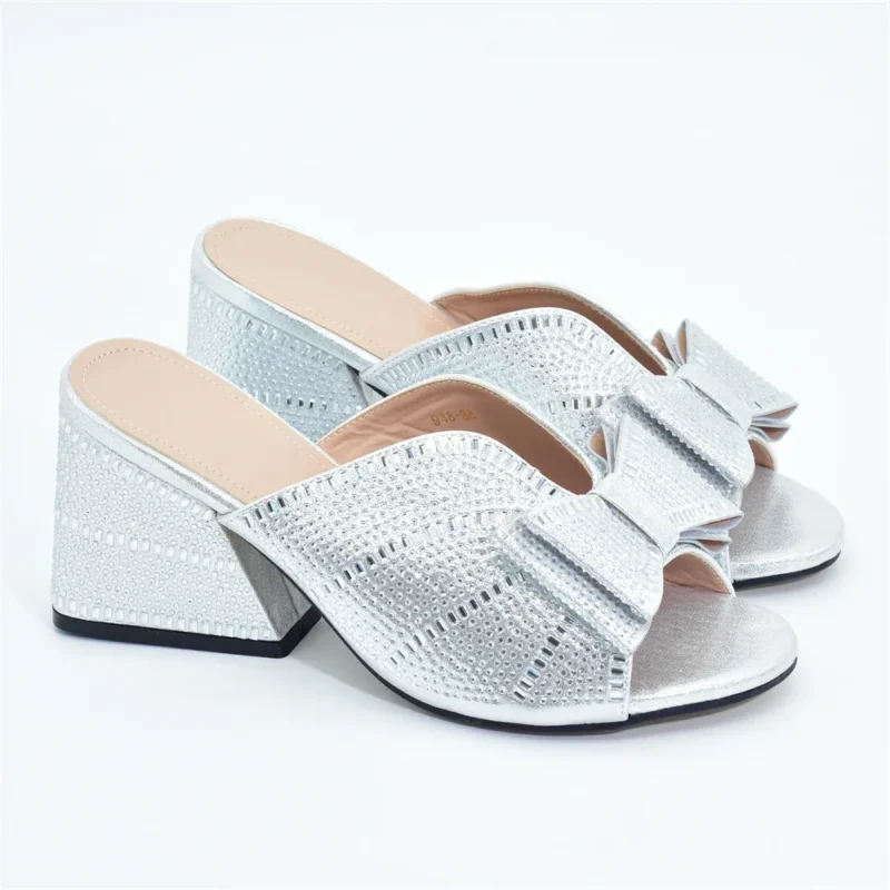 Rhinestone Platform Peep Toe Pumps with Chunky Heel for Wedding & Special Occasions - Image 8