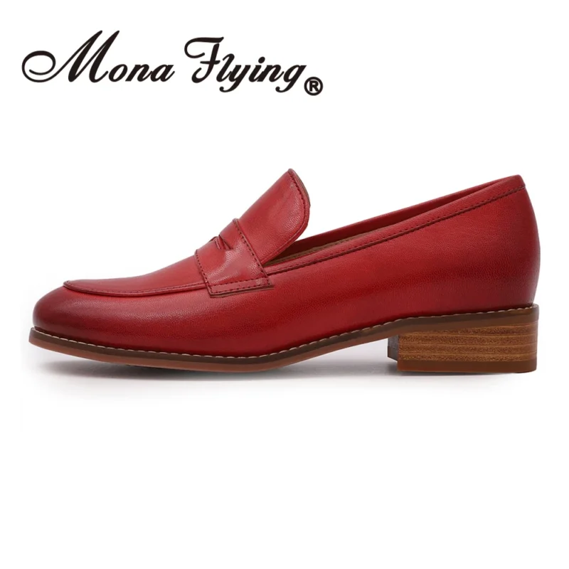 Classic Genuine Leather Penny Loafers for Women with Cushioned Comfort for Office and Casual Wear - Image 2