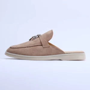 Premium Suede Tassel Loafers with Metal Buckle for Women's All-Day Comfort