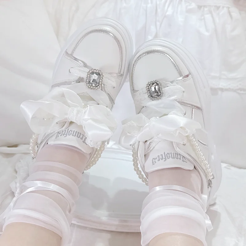 Platform Chunky Heel Loafers for Women with Lace-Up Design for School and Casual Wear - Image 9