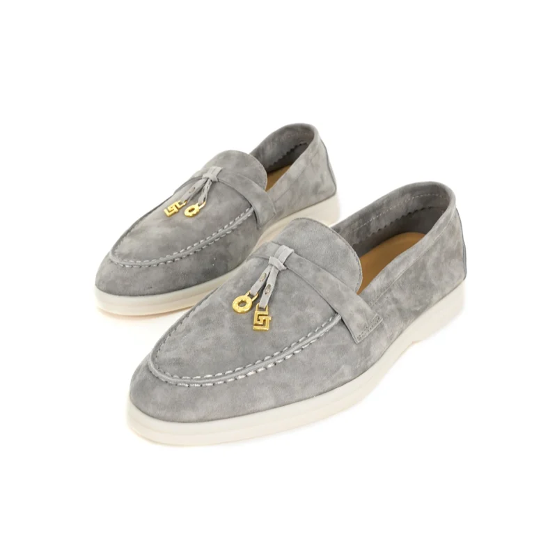 Premium Suede Slip-On Mule Loafers with Metal Pendant for All-Day Comfort - Image 22