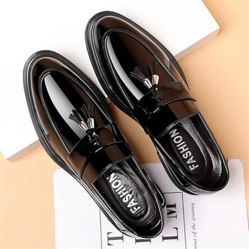 Premium Glossy Tassel Penny Loafers for Men with Slip-On Comfort for Business and Casual Wear - Image 6