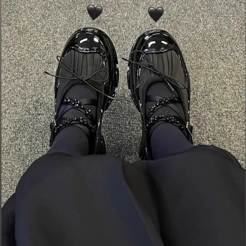 Classic Beaded Round Toe Flat Loafers for Women with Comfortable Rubber Sole - Image 5